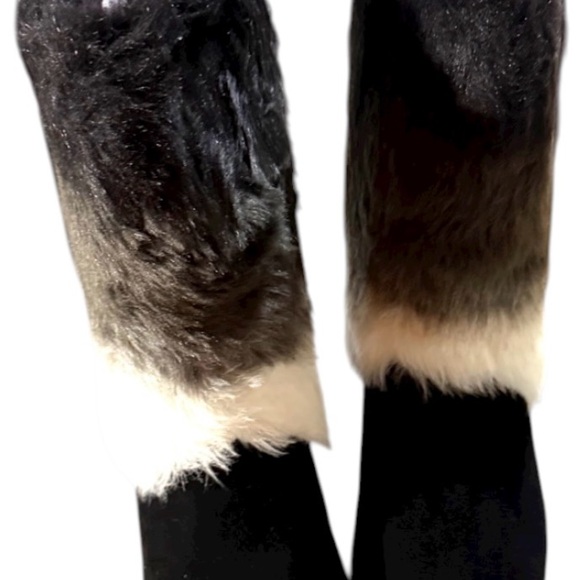 BearPaw Black and White Fur Winter Boots - Picture 2 of 5